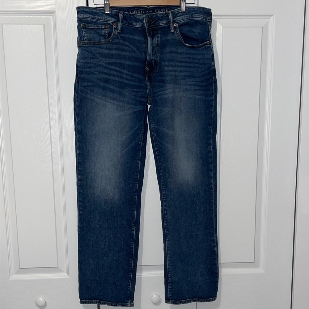 American Eagle Outfitters Men's Dark Blue Straight Jeans